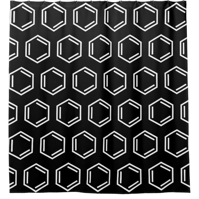 BENZENE RING SYMBOL SHOWER CURTAIN (Front)