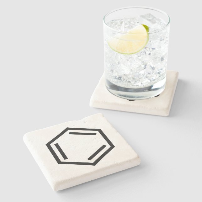 BENZENE RING SYMBOL STONE COASTER (Side)