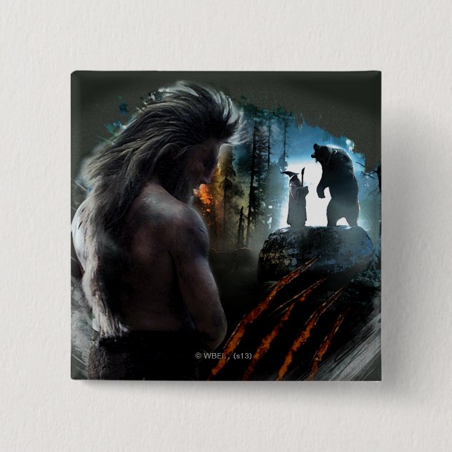 BEORN™ And Gandalf Graphic 15 Cm Square Badge (Front)