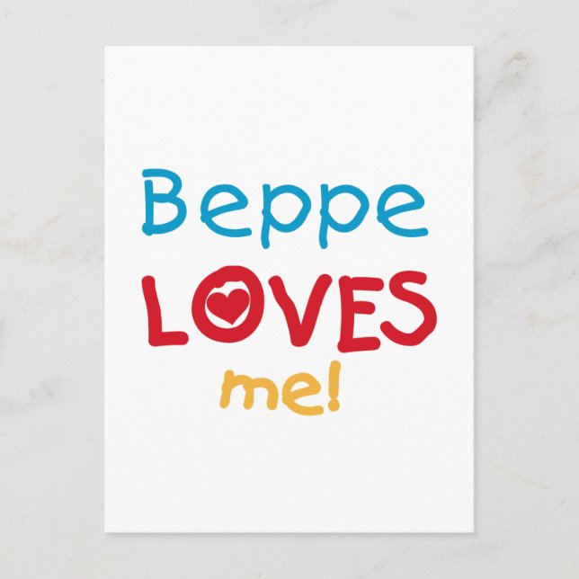 Beppe Loves Me T-shirts and Gifts Postcard (Front)