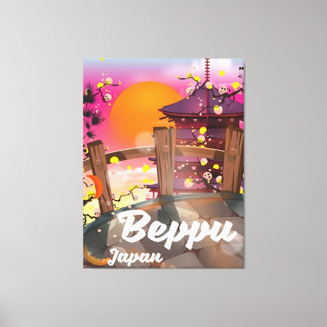 Beppu Japanese travel poster Canvas Print (Front)