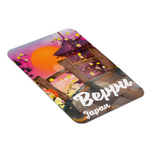 Beppu Japanese travel poster Magnet