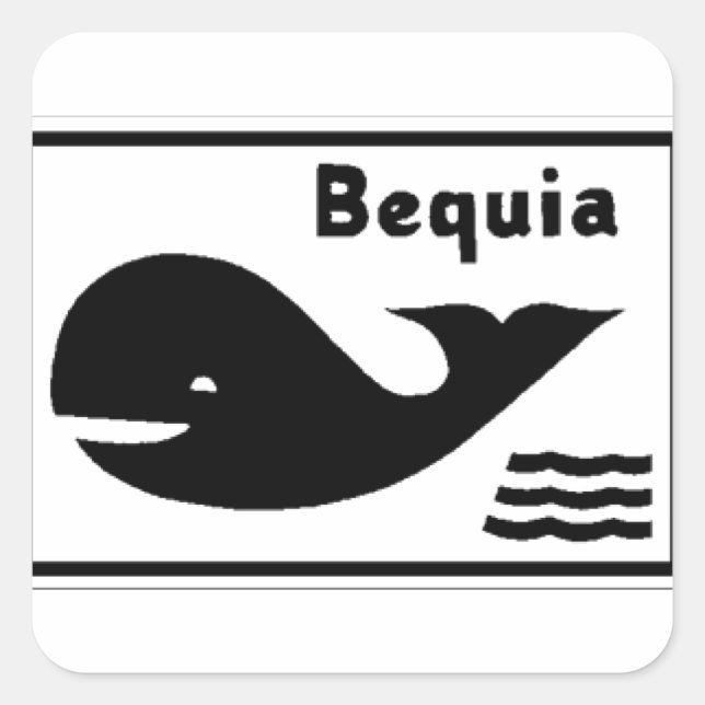 Bequia Flag Square Sticker (Front)