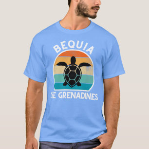 Bequia The Grenadines Retro Sunset with Turtle 22 T-Shirt