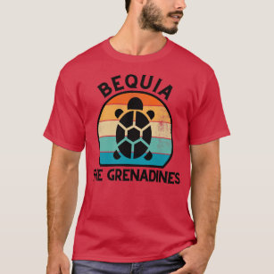 Bequia The Grenadines Retro Sunset with Turtle 26 T-Shirt