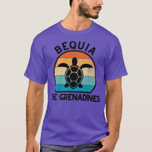 Bequia The Grenadines Retro Sunset with Turtle 27 T-Shirt