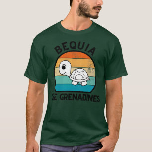Bequia The Grenadines Retro Sunset with Turtle 3 T-Shirt