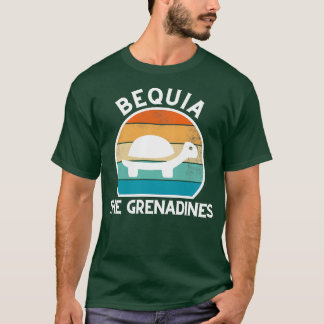 Bequia The Grenadines Retro Sunset with Turtle 6 T-Shirt