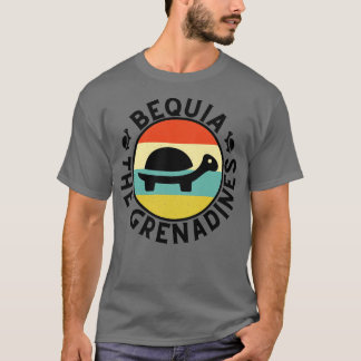 Bequia The Grenadines Retro Sunset with Turtle 8 T-Shirt