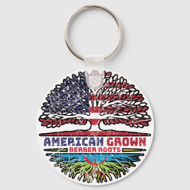 Berber Amazigh US American USA United States Tree Key Ring (Front)