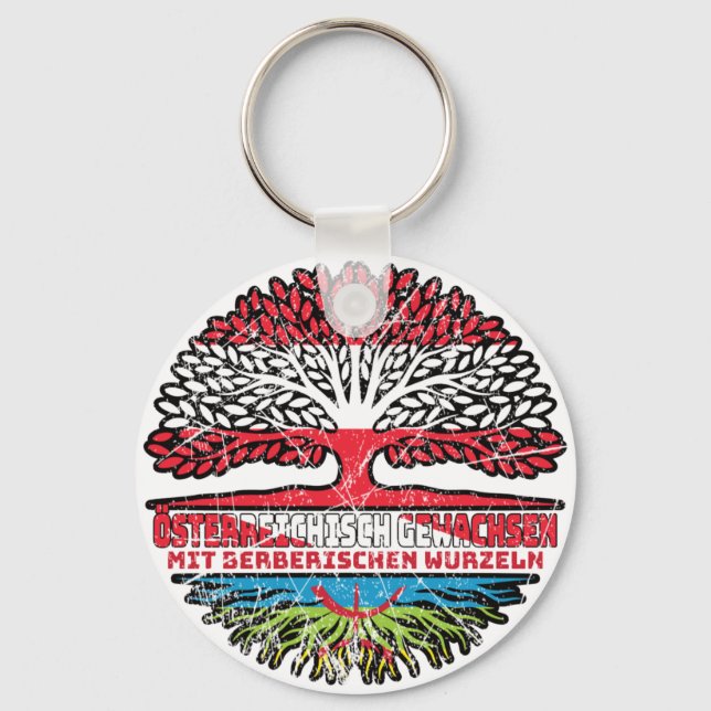 Berber Berberisch Österreichisch Österreich Baum Key Ring (Front)