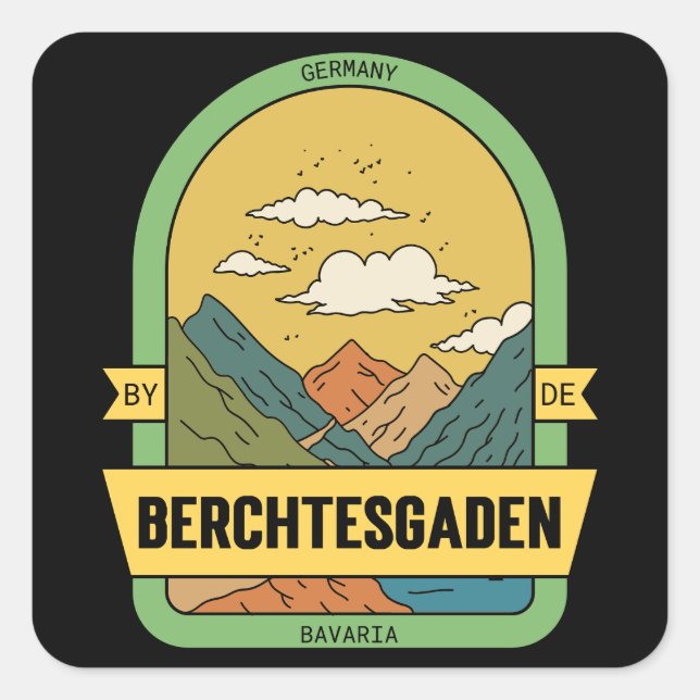 berchtesgaden bavaria alps souvenir  square sticker (Front)