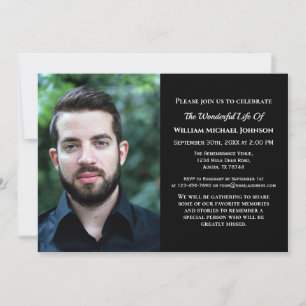 Bereavement Custom Photo Funeral Sympathy Memorial Invitation