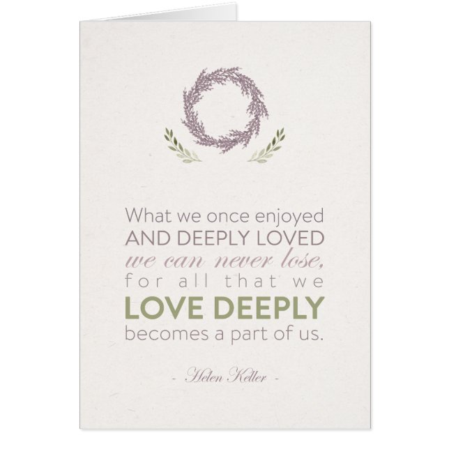 Bereavement "Deeply Loved" Sympathy Card (Front)