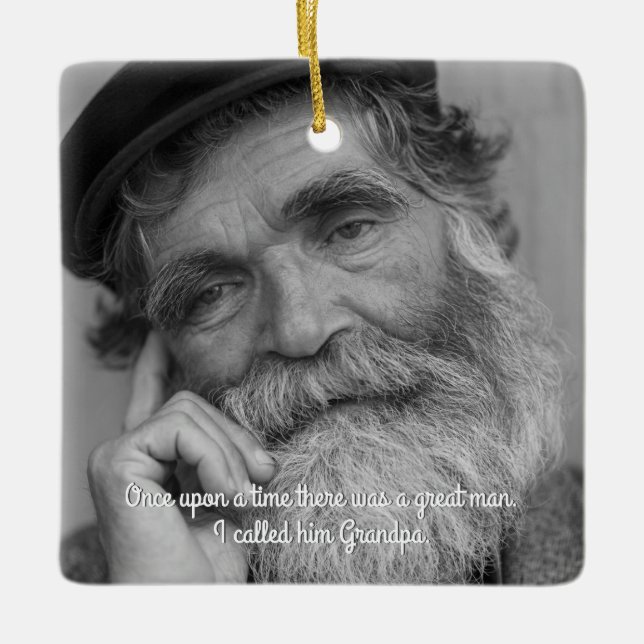 Bereavement Memorial Keepsake for Grandfather Ceramic Ornament (Front)