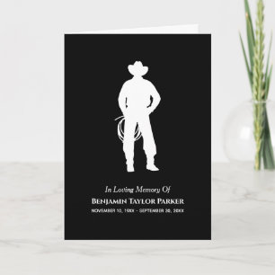 Bereavement Sympathy Funeral Memorial Cowboy Lasso Thank You Card
