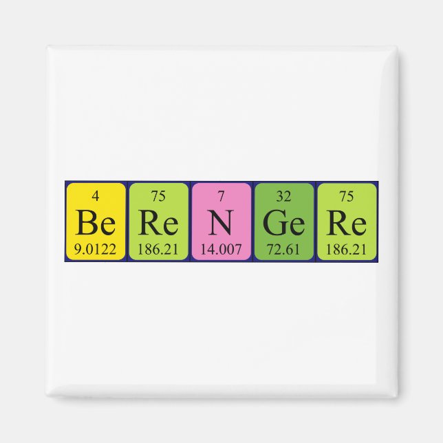 Berengere periodic table name magnet (Front)