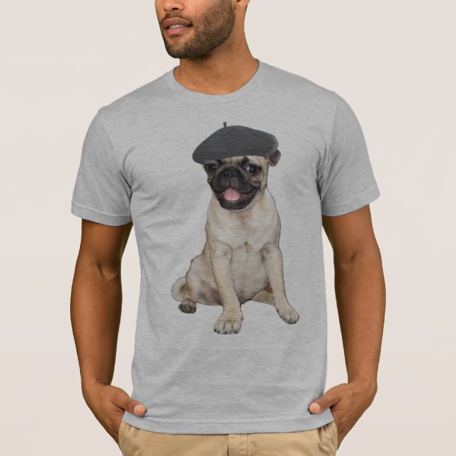 Beret Pug T-Shirt (Front)