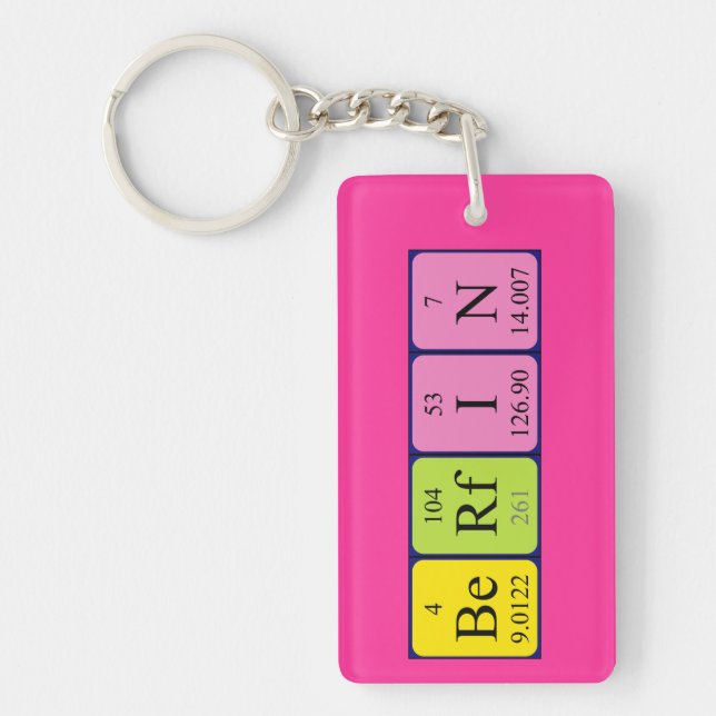 Berfin periodic table name keyring (Front)