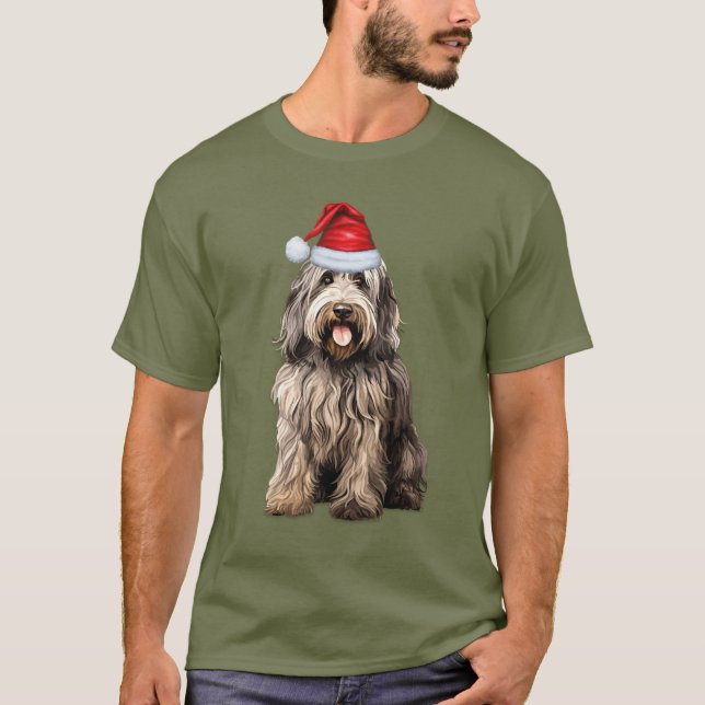 Bergamasco Dog Lover Funny Christmas T-Shirt (Front)