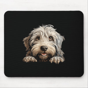 Bergamasco Dog Mum Dad Peeking Puppy Mouse Pad