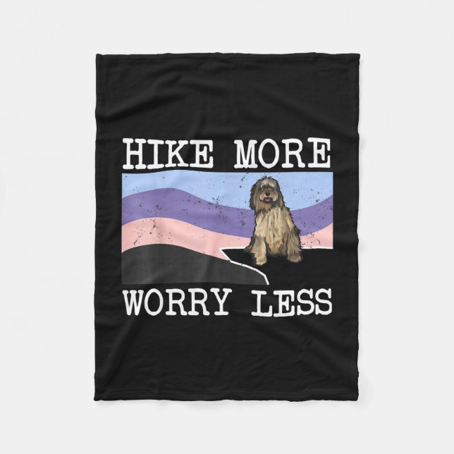 Bergamasco sheepdog hike more worry less graphic fleece blanket (Front)