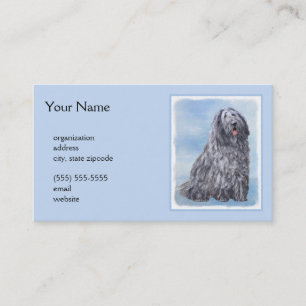 Bergamasco Sheepdog Painting - Cute Original Dog A Business Card