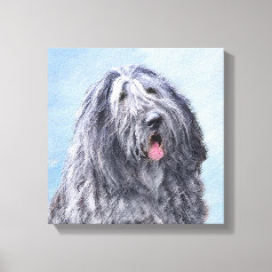 Bergamasco Sheepdog Painting - Cute Original Dog A Canvas Print