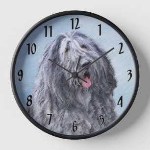 Bergamasco Sheepdog Painting - Cute Original Dog A Clock