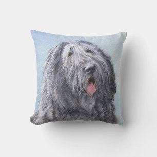 Bergamasco Sheepdog Painting - Cute Original Dog A Cushion