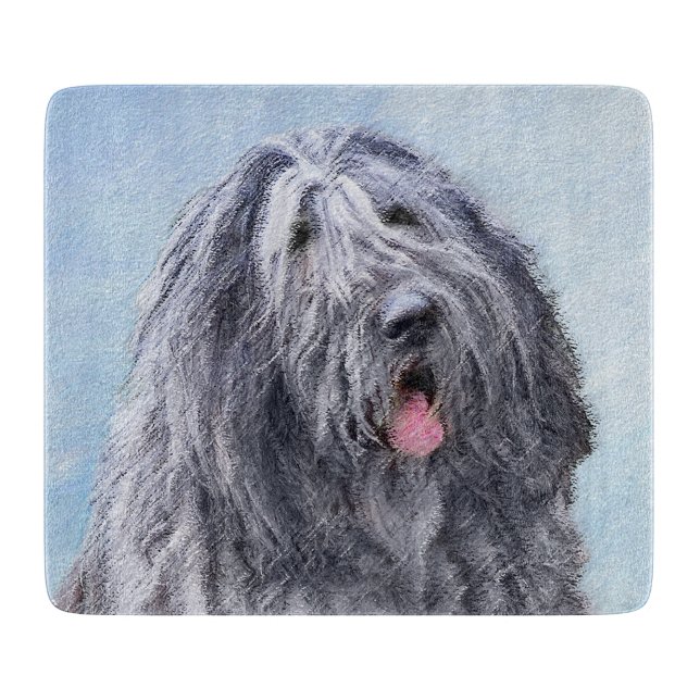 Bergamasco Sheepdog Painting - Cute Original Dog A Cutting Board (Front)