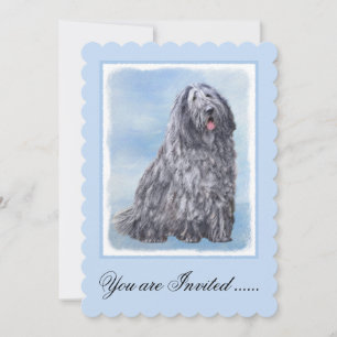 Bergamasco Sheepdog Painting - Cute Original Dog A Invitation