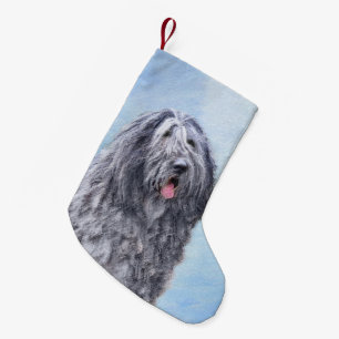 Bergamasco Sheepdog Painting - Cute Original Dog A Small Christmas Stocking