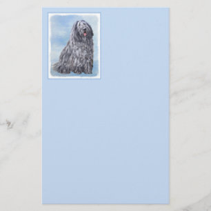Bergamasco Sheepdog Painting - Cute Original Dog A Stationery
