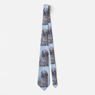 Bergamasco Sheepdog Painting - Cute Original Dog A Tie