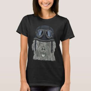 Bergamasco Sheepdog Wearing Vintage Motorcycle Hel T-Shirt