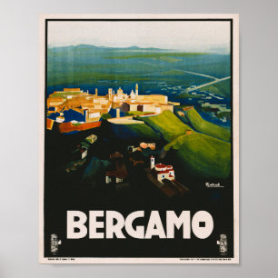 Bergamo Italy Vintage Travel Poster