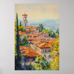 Bergamo Watercolor 1 Poster