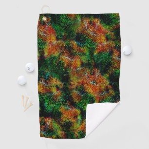 Bergamot skin texture in strong orange and green golf towel