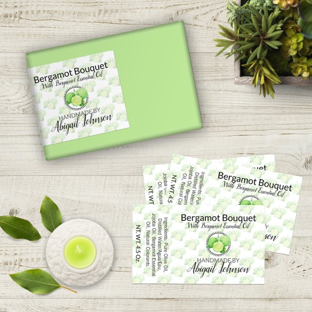 Bergamot Soap Labels🧼 for Your Homemade Creations Rectangular Sticker (Bergamot Soap Labels 🧼 for Your Homemade Creations -- Customize On Screen Now
)