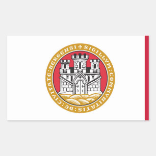 Bergen city flag Norway symbol Rectangular Sticker