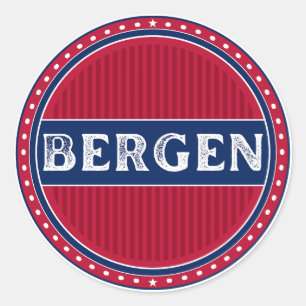 Bergen City Pride Emblem – Norwegian Identity Classic Round Sticker
