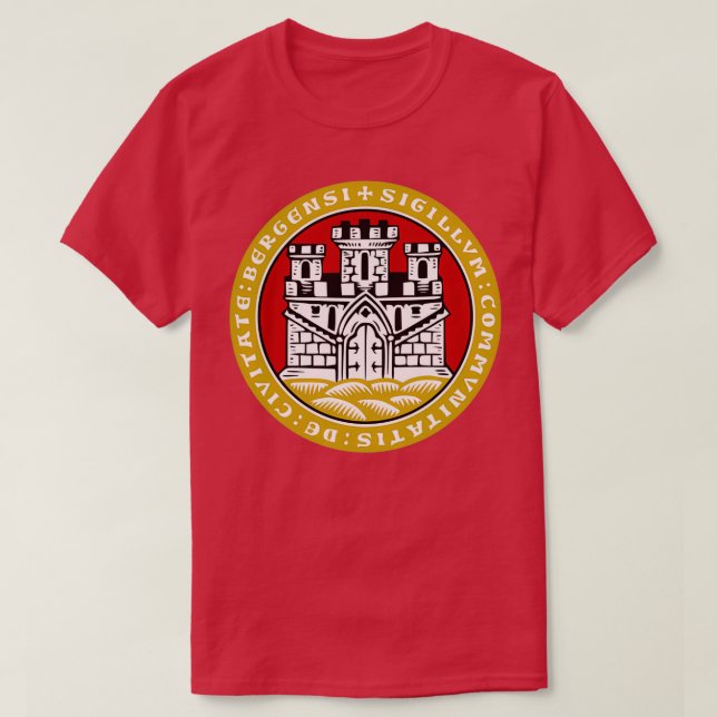 Bergen Coat of Arms Norway T-Shirt (Design Front)