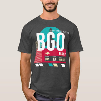 Bergen Norway BGO Airport Code Baggage Tag E T-Shirt