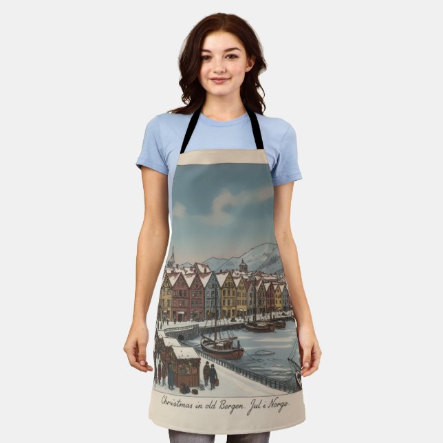 Bergen, Norway Christmas Apron (Worn)