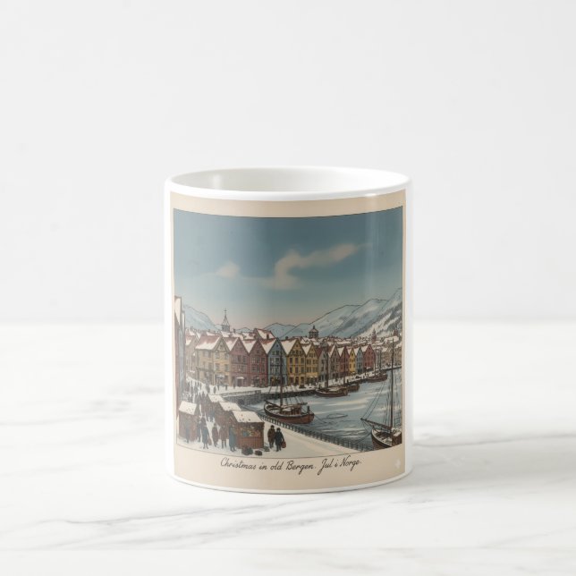 Bergen, Norway Christmas Coffee Mug (Center)