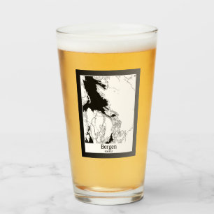 Bergen Norway Modern City Map Glass