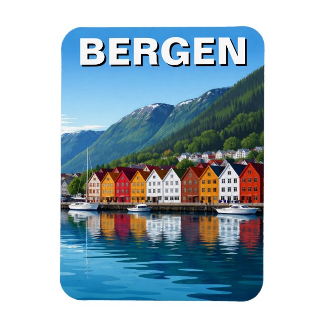 Bergen Norway Travel Magnet (Vertical)