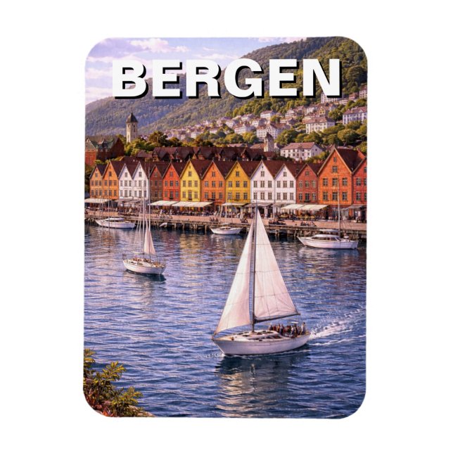 Bergen Norway Travel Magnet (Vertical)