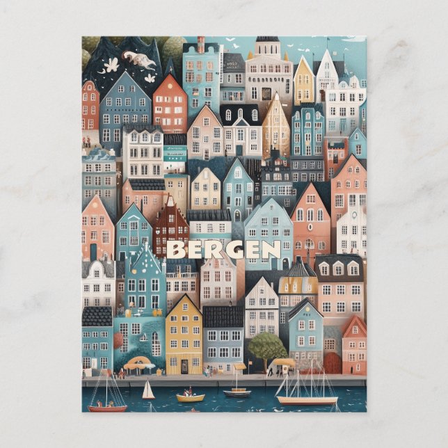 Bergen Norway Travel Postcard (Front)